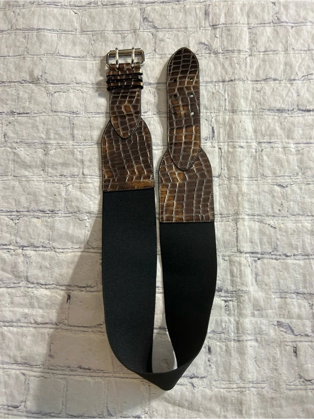 CHICO’S GENUINE HAIRCALF LEATHER WIDE WITH ANIMAL PRINT & FAUX CROC STRETCH WIDE